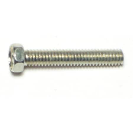 Midwest Fastener #8-32 x 1 in Slotted Hex Machine Screw, Zinc Plated Steel, 20 PK 65555
